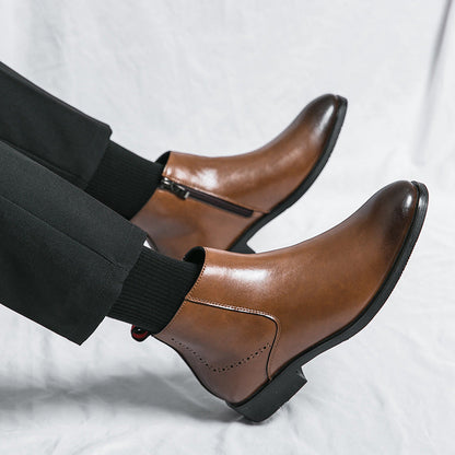 Damen Stiefeletten Elegante Schwarz Bequem Reißverschluss