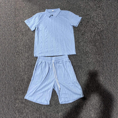 Herren Polo Shorts Set Modern Strick Sommer