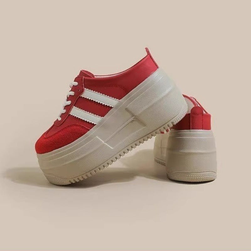 Damen Sneaker Plateau Sportlich Bequem Dämpfung