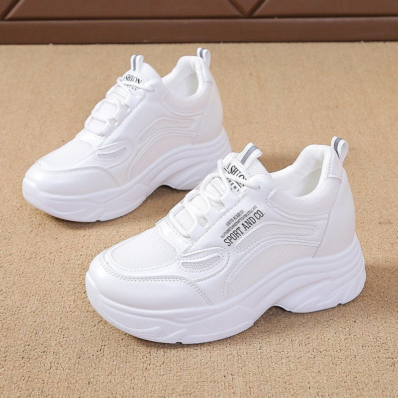 Damen Sneaker Sportlich Hohe Sohle Atmungsaktiv