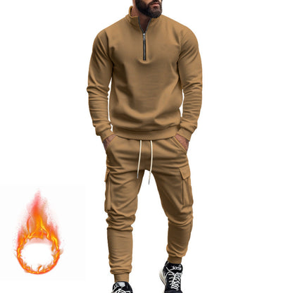 Herren Sportanzug Kapuzenjacke mit Reißverschluss und Taschen