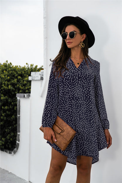 Damen Kleid Polka Dots Sommerkleid Elegant