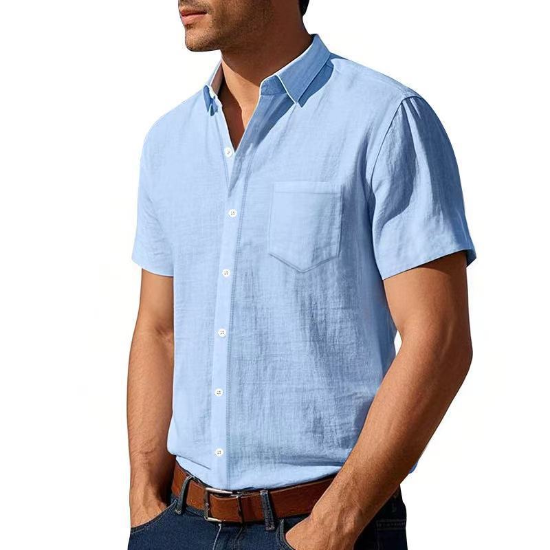 Herren Kurzarmhemd atmungsaktiv Baumwolle Trendy Sommer