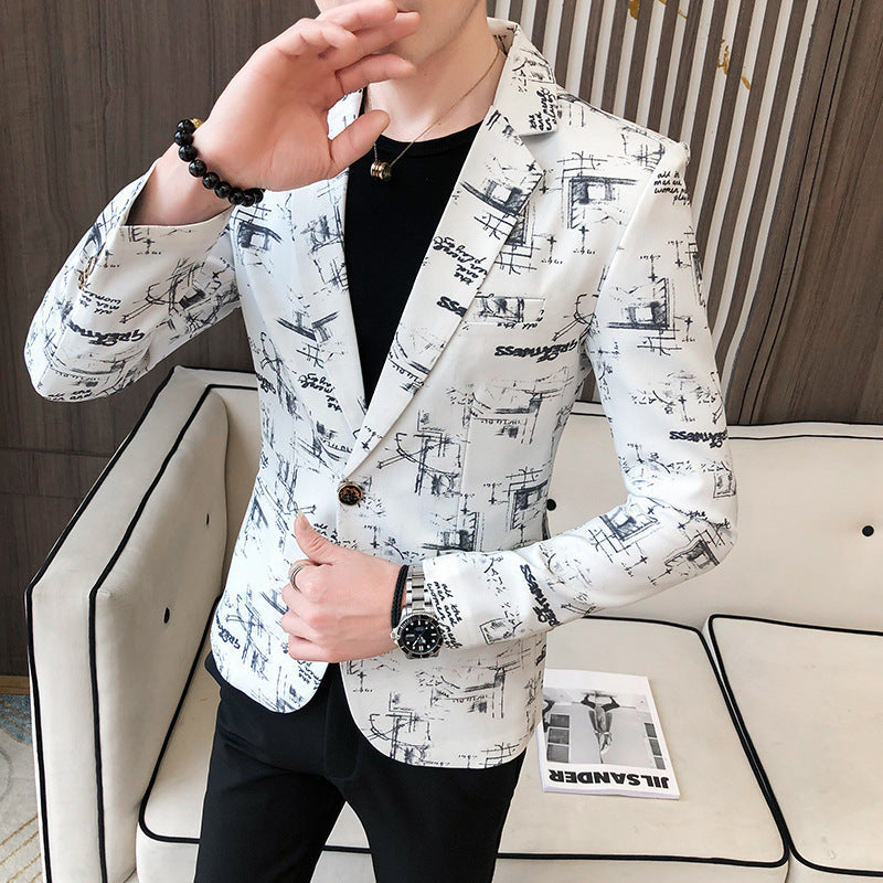 Herren Blazer Modern mit Grafik Design Elegant Schlank