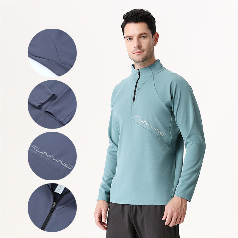 Herren Funktionsshirt Langarm Stehkragen Sportlich Modern - BerlinGlamour