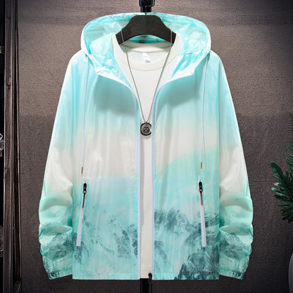 Wasserfeste Herrenjacke Leicht Reflektierend Kapuze Einstellbar