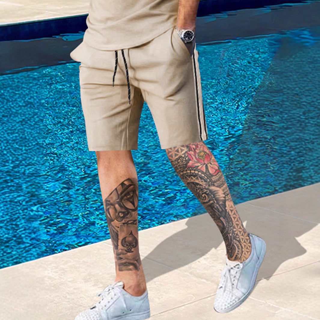 Herren Sport Shorts mit Streifen Seitenstreifen Laufshorts