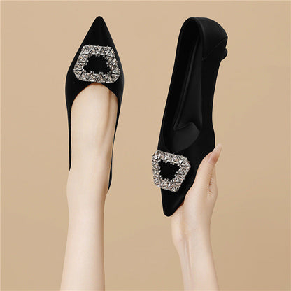 Damen Ballerinas Schmuckdetail Glitzer Elegante Mode
