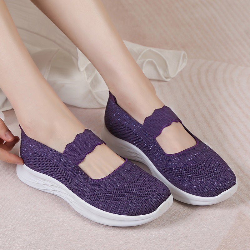 Damen Laufschuhe Leicht Atmungsaktiv Slip-On Schuhe