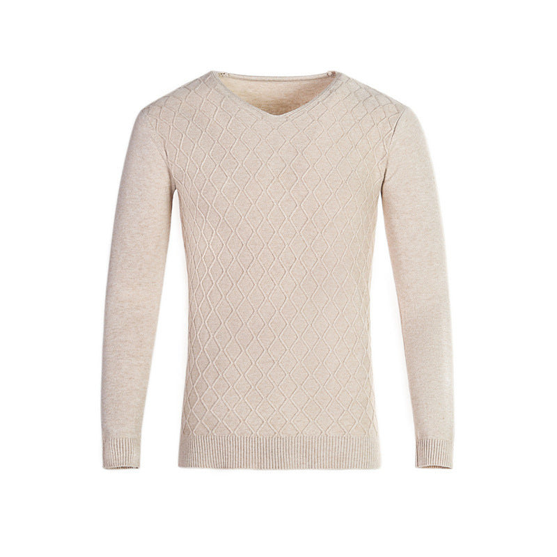 Herren Pullover V-Ausschnitt Struktur Muster Trendig