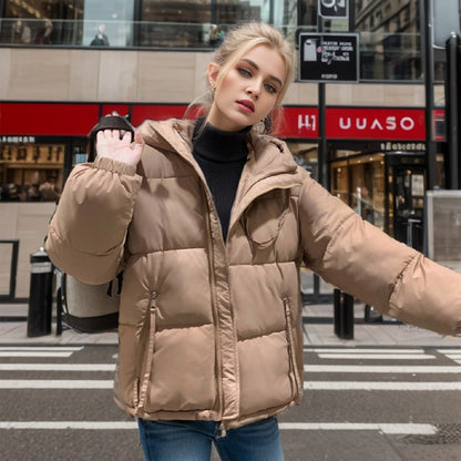 Damen Übergangsjacke Voluminös Steppnaht Taschen Modisch