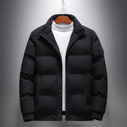 Herren Daunenjacke Warm Winter Schwarz