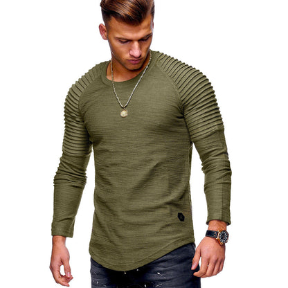 Herren Langarmshirt Strukturiert Raglan Ärmel Modern