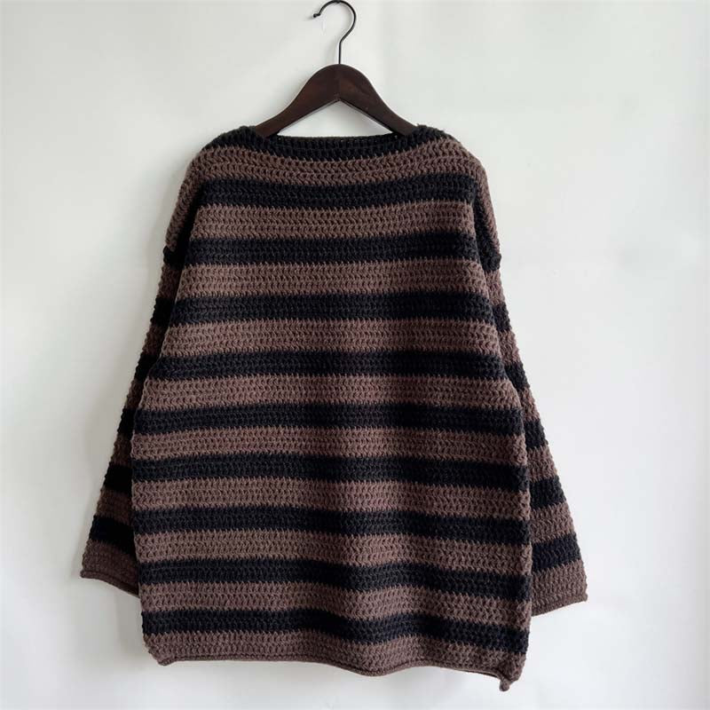 Gestreifter Strickpullover Weich Pastellfarben Damen