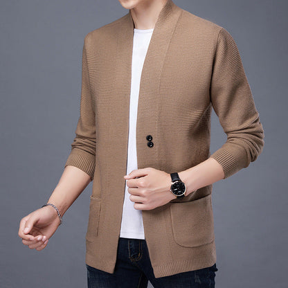 Herren Strickjacke Lässig Mit Taschen und Schalkragen - BerlinGlamour