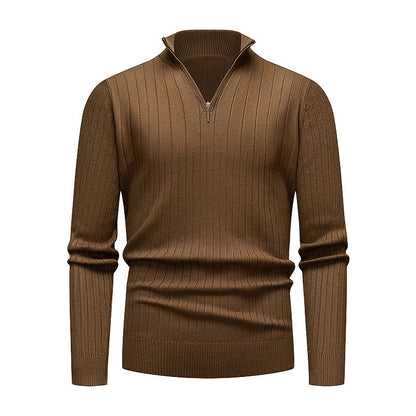 Herren Strickpullover Modern Stehkragen Reißverschluss Hochwertig