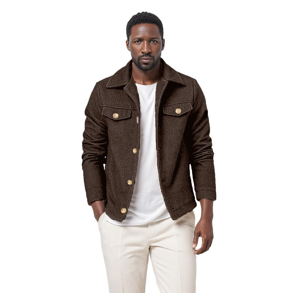 Herren Denimjacke Moderne Knopf Details Elegant