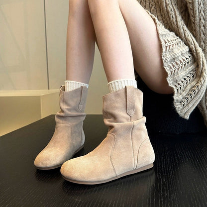 Damen Stiefel Weiches Wildleder Flexibles Design