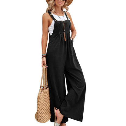 Damen Latzhose Weite Bequem Verstellbar Elegant