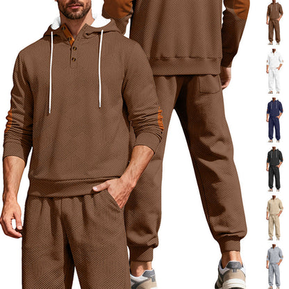 Herren Freizeitanzug Modern Strukturiert Schwarz - BerlinGlamour