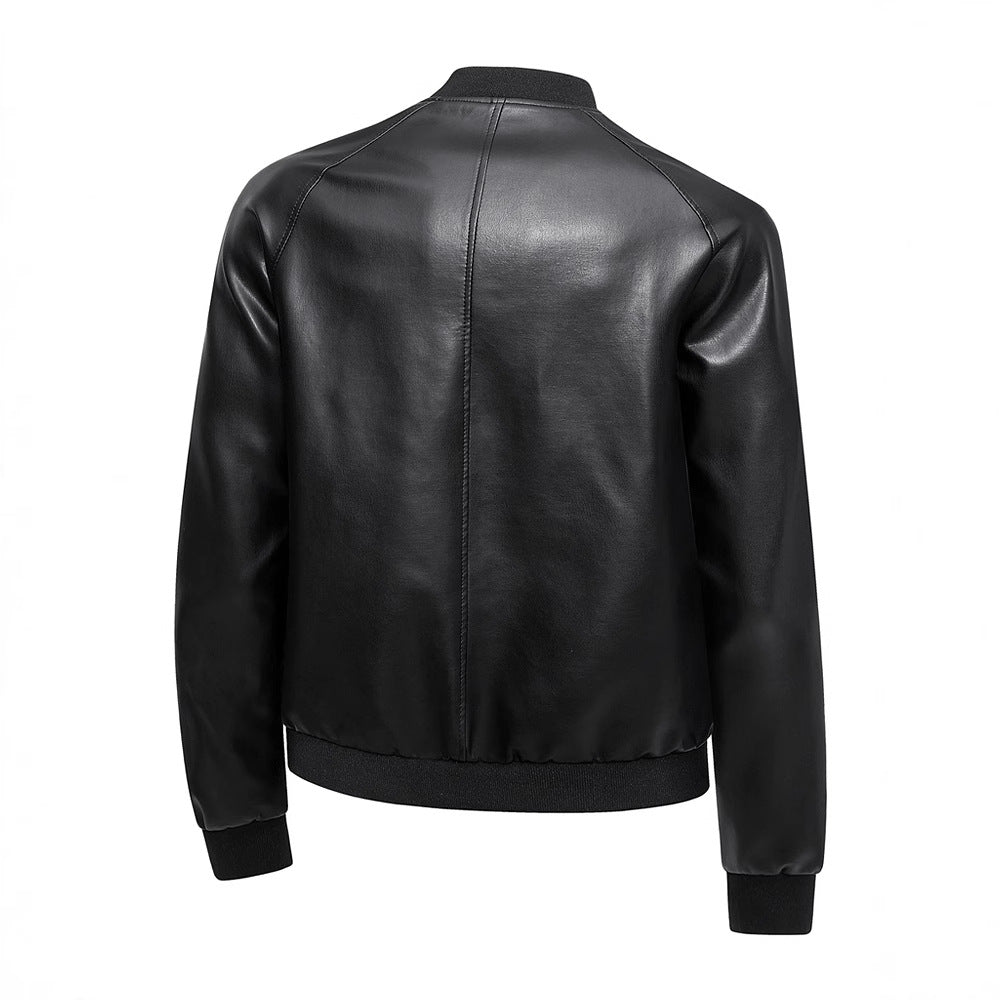 Herren Lederjacke Elegant Modern Schnitt mit Taschen