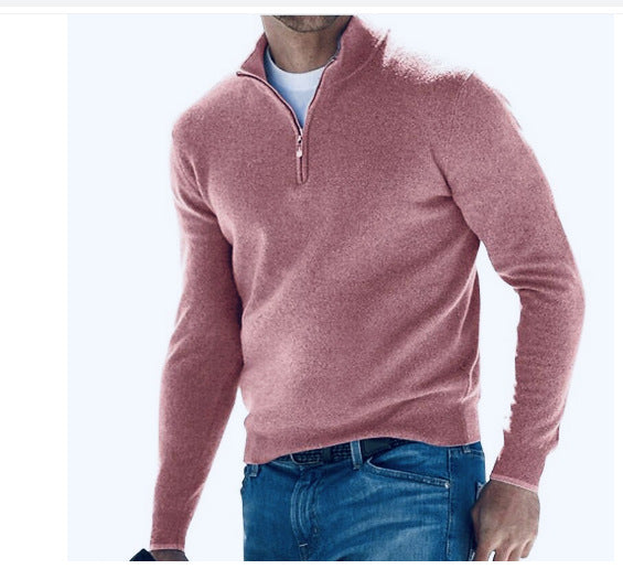 Herren Pullover Halbreißverschluss Business Freizeit Stilvoll