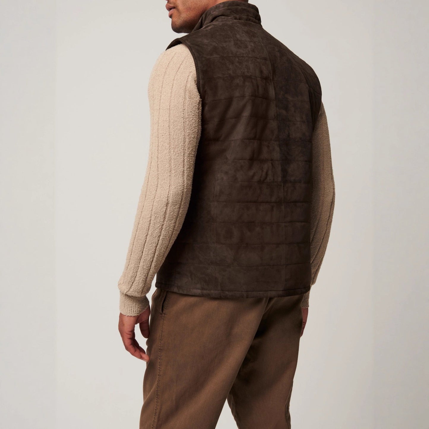 Herren Lederweste Weich Wildleder schwarz Elegant