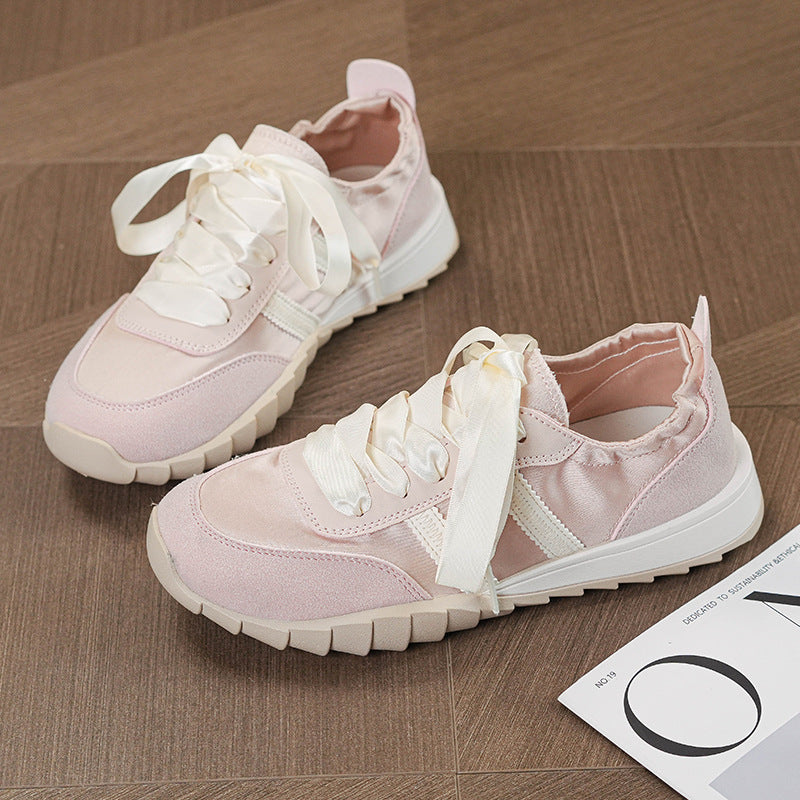 Damen Sneaker Modisch Satin Details Schuhe