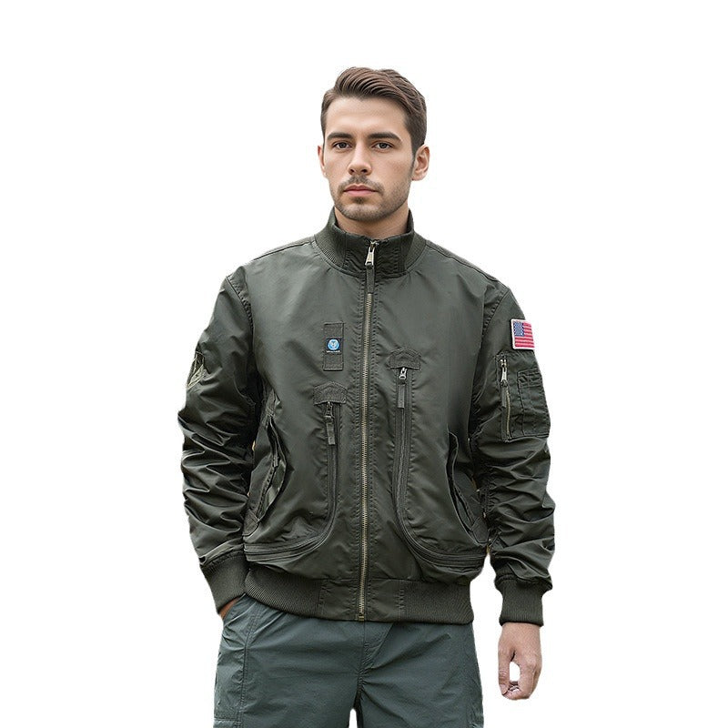Herren Bomberjacke Funktionstaschen Urban Style