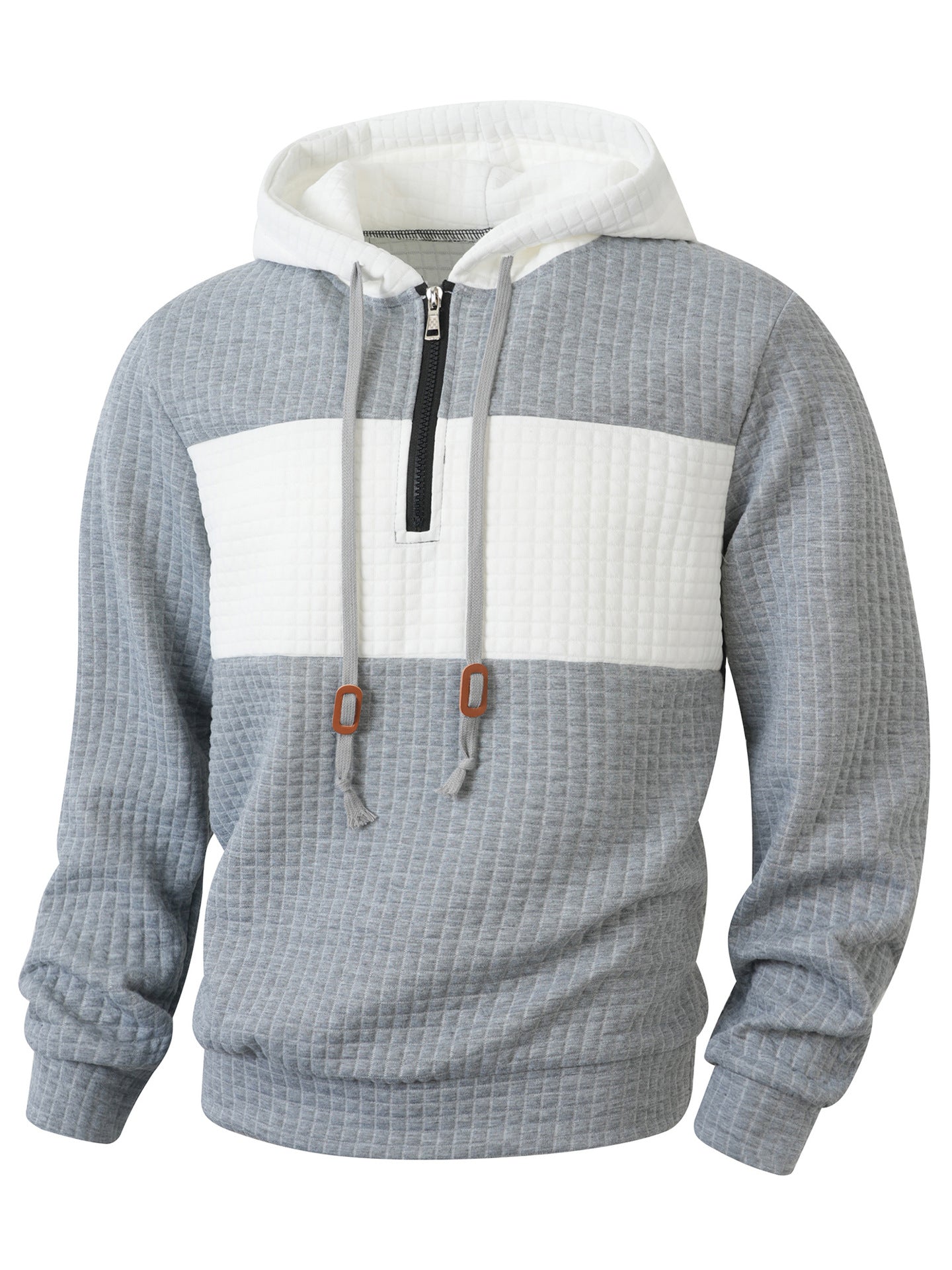 Herren Hoodie Strukturiert 1/4 Reißverschluss Modern