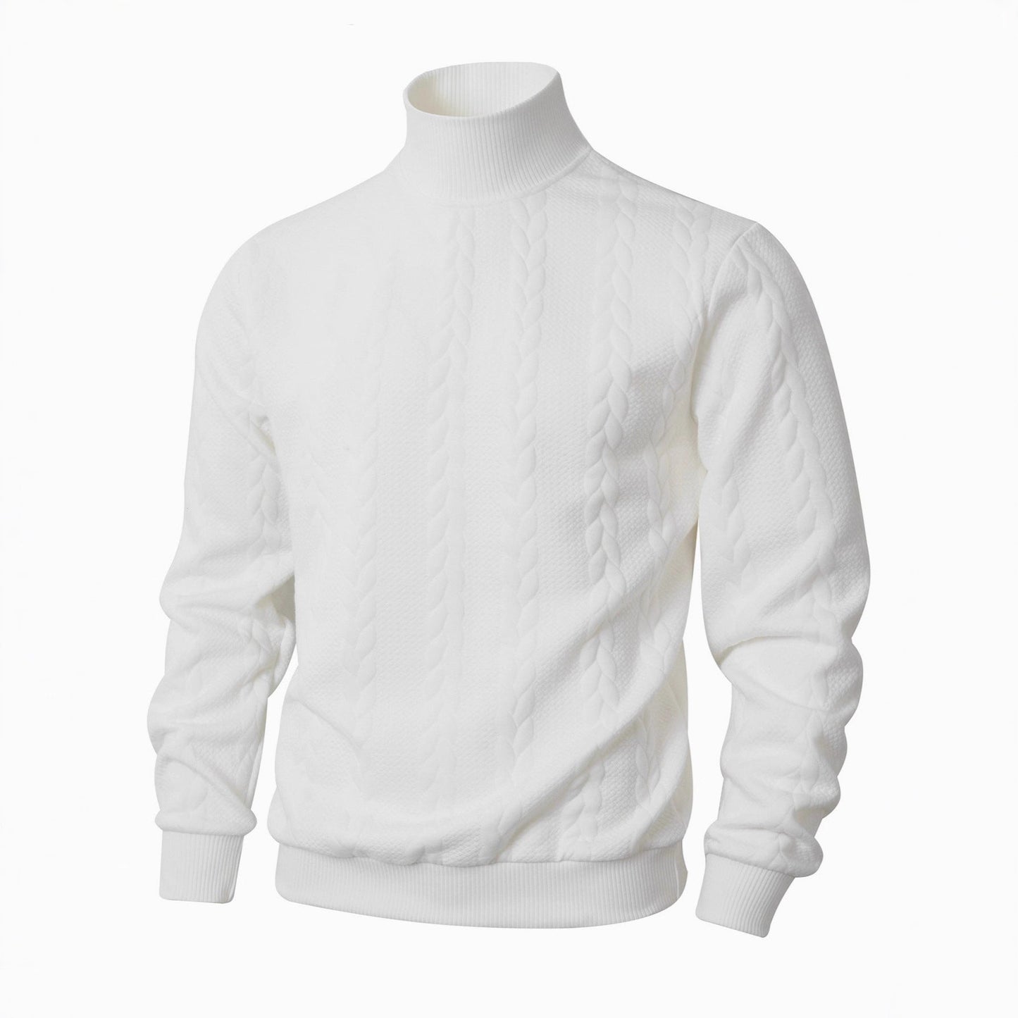 Herren Strickpullover Modern Stehkragen Strukturiert - BerlinGlamour