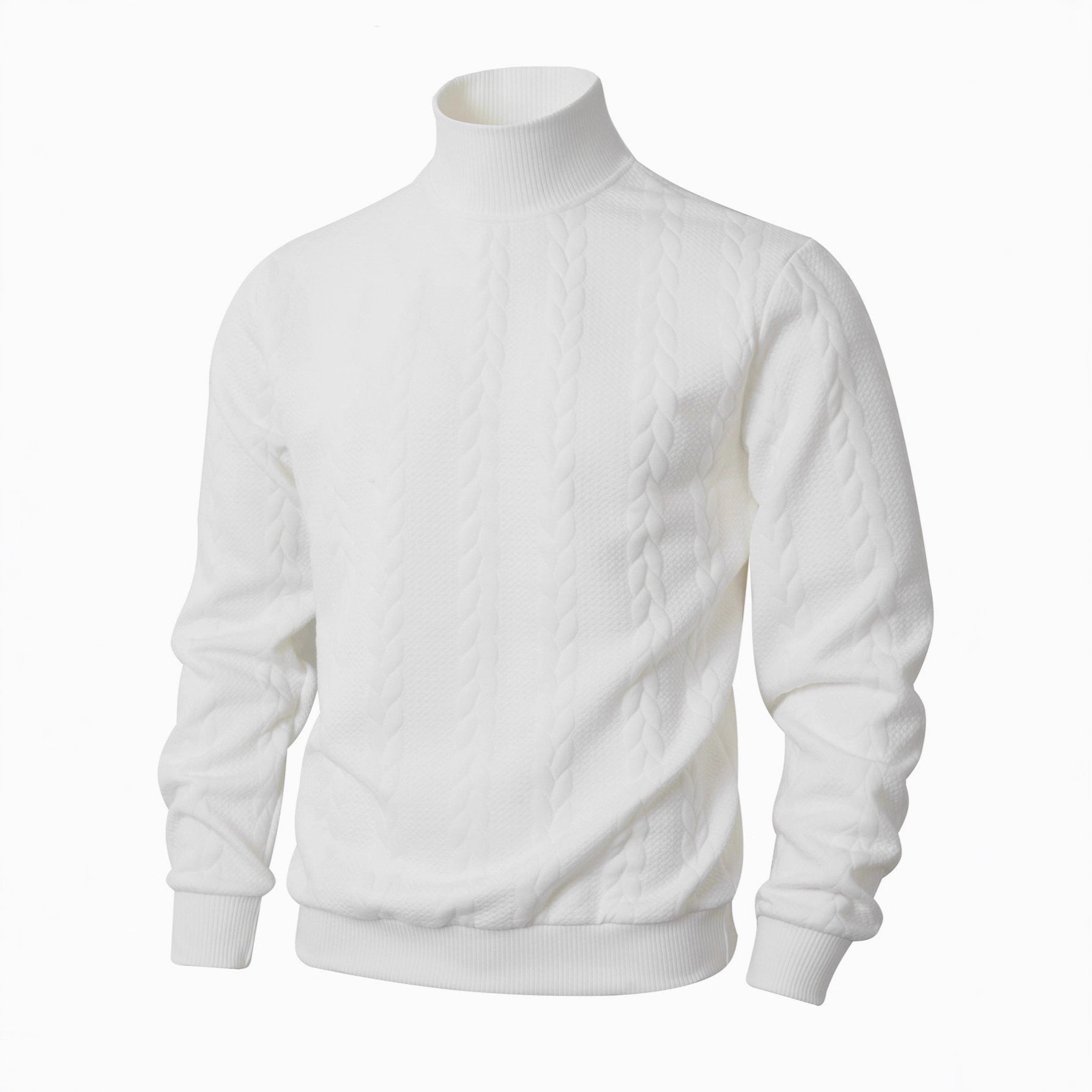 Herren Strickpullover Modern Stehkragen Strukturiert - BerlinGlamour