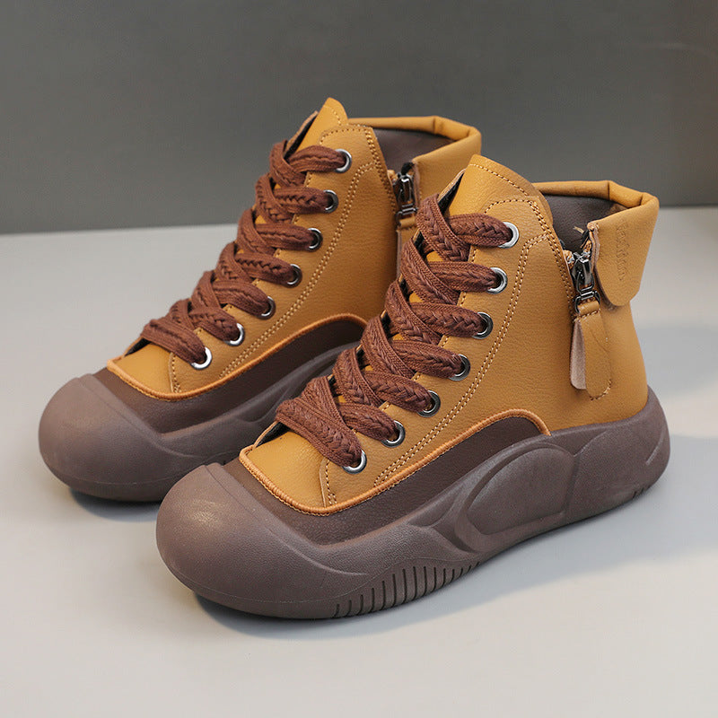 Damen Sneaker Hochformatig mit Reißverschluss Robust
