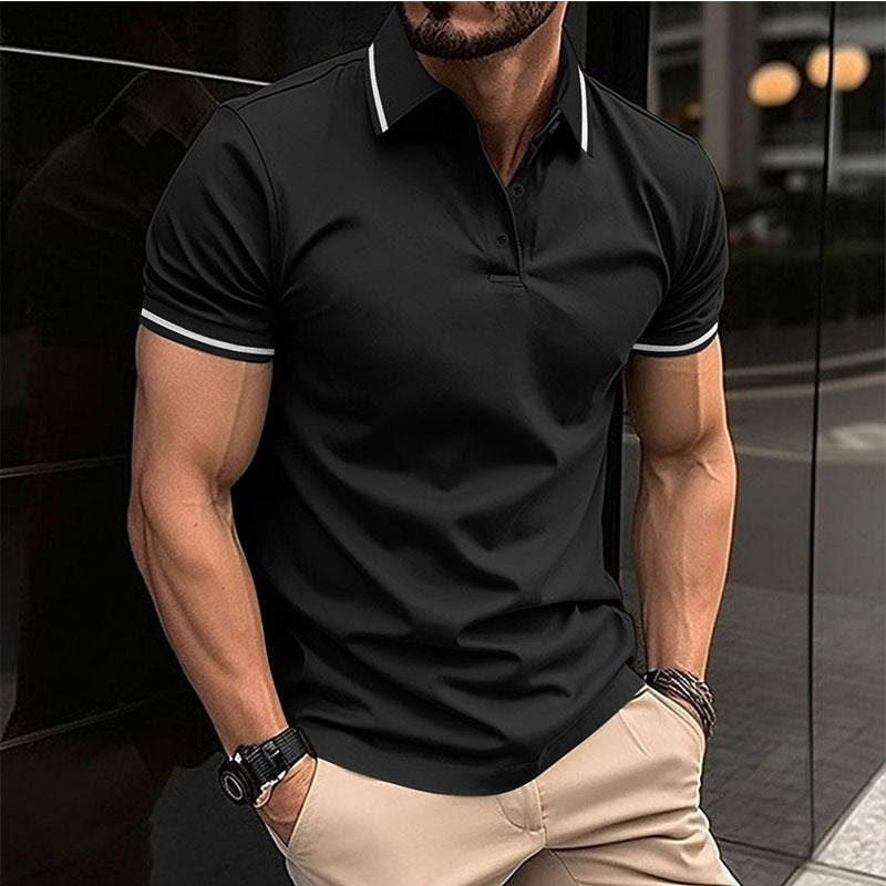 Herren Polohemd Sportlich Modern Kontrastkragen