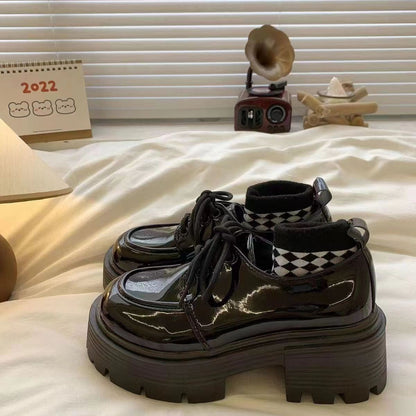 Damen Schnürschuhe Plateau Bequem Elegant