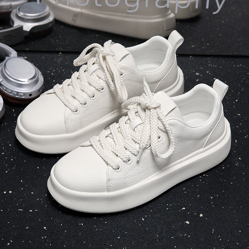 Damen Sneaker Sportlich Robust Leder Schuhe