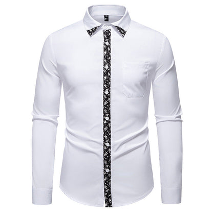 Herren Hemd Elegantes Blumenmuster Modern Knopfleiste