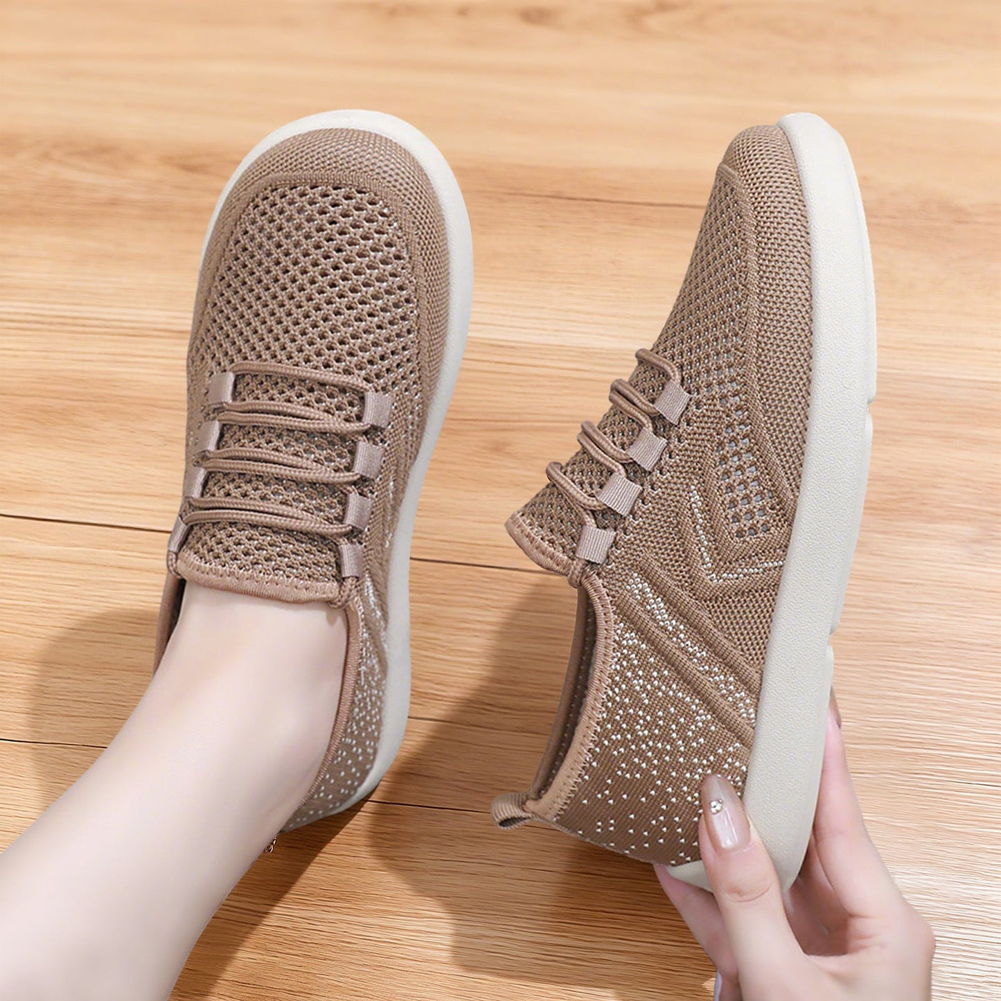 Damen Sneaker Atmungsaktiv Elastisch Komfortschuh