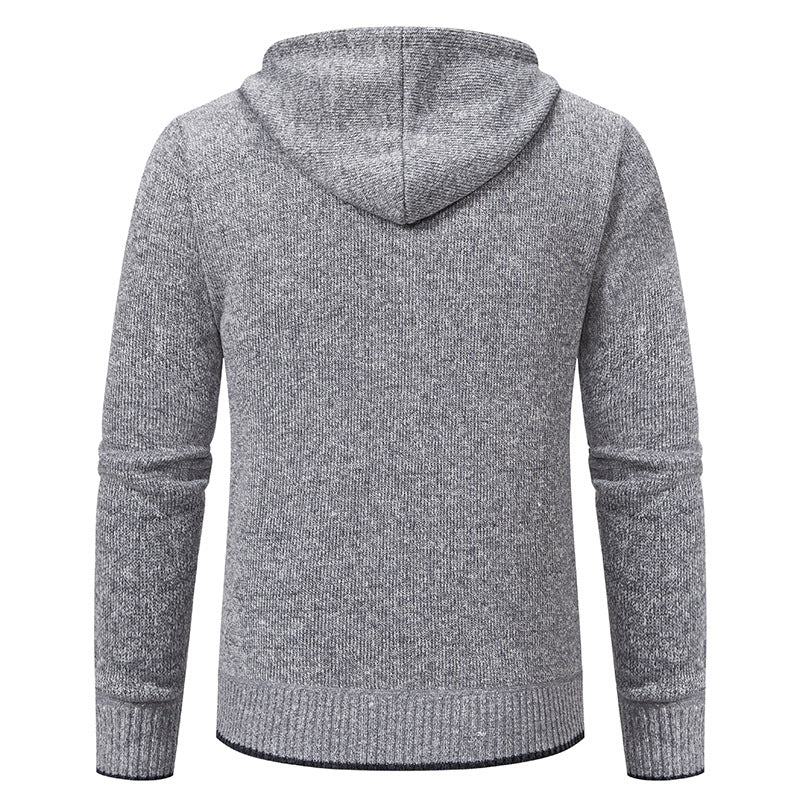 Herren Strickjacke Kapuze Weich Innenfutter Winter