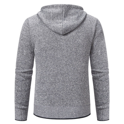 Herren Strickjacke Kapuze Weich Innenfutter Winter