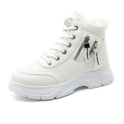 Damen Sneaker High-Top Warmfutter Reißverschluss Modisch