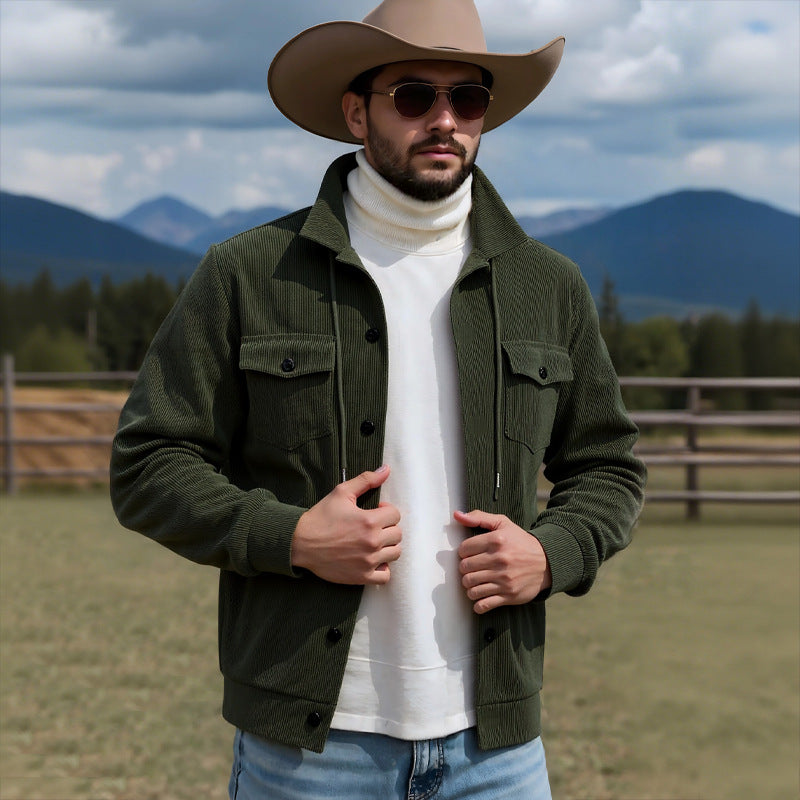 Herren Cordjacke Steppjacke Verstellbar Praktisch