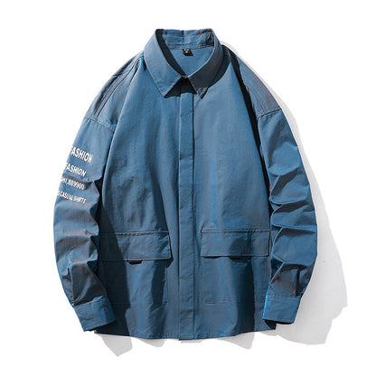 Herren Hemdjacke Lässig Mit Print Detail Modern