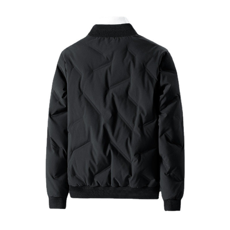 Herren Steppjacke Elastisch Reißverschluss Taschen Warm