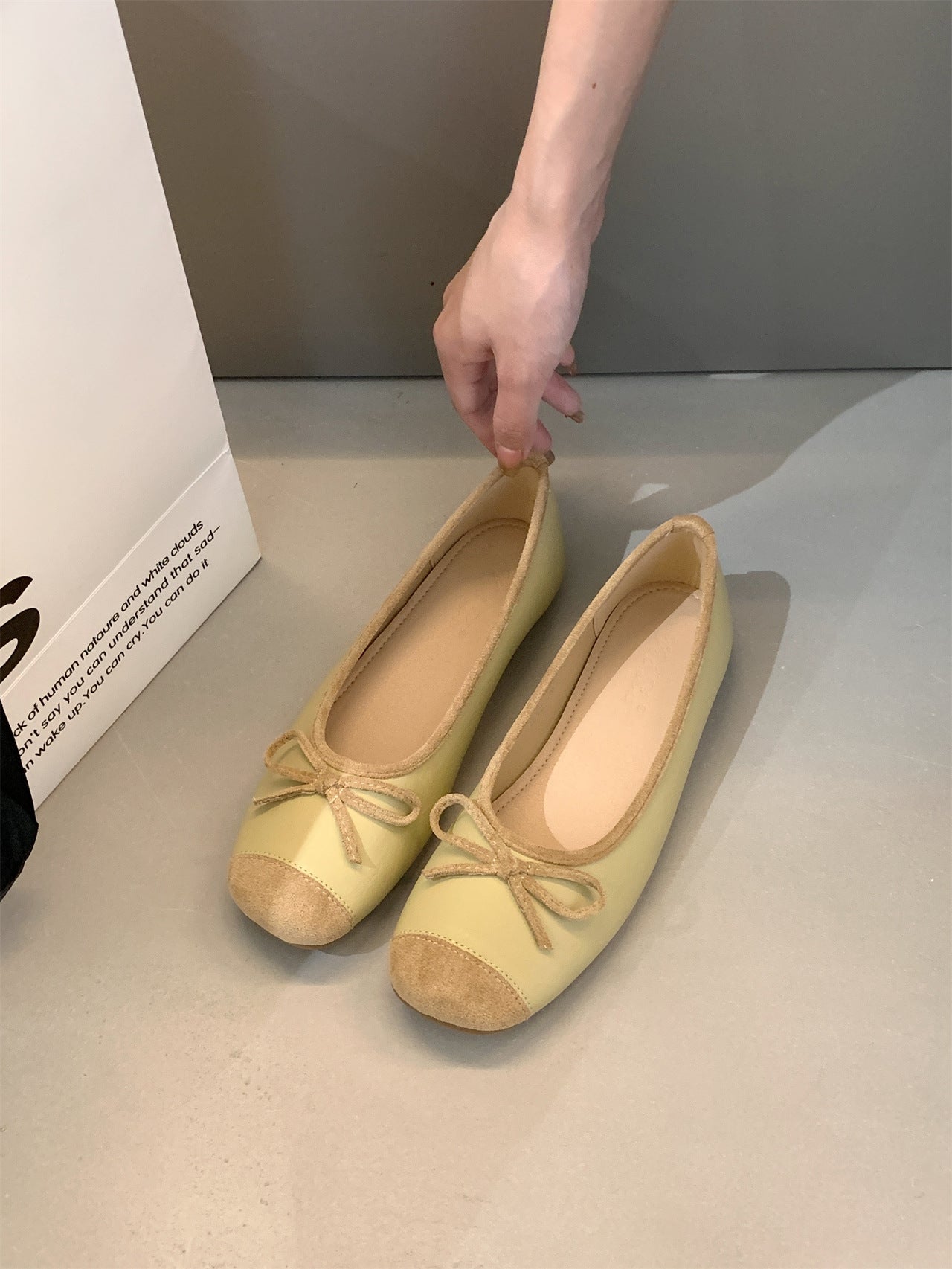 Damen Ballerinaschuhe mit Schleife Bequem Elegant