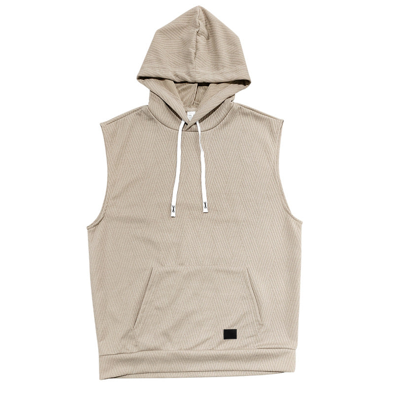 Kapuzenshirt Ärmellos Unisex Modern Strukturstoff