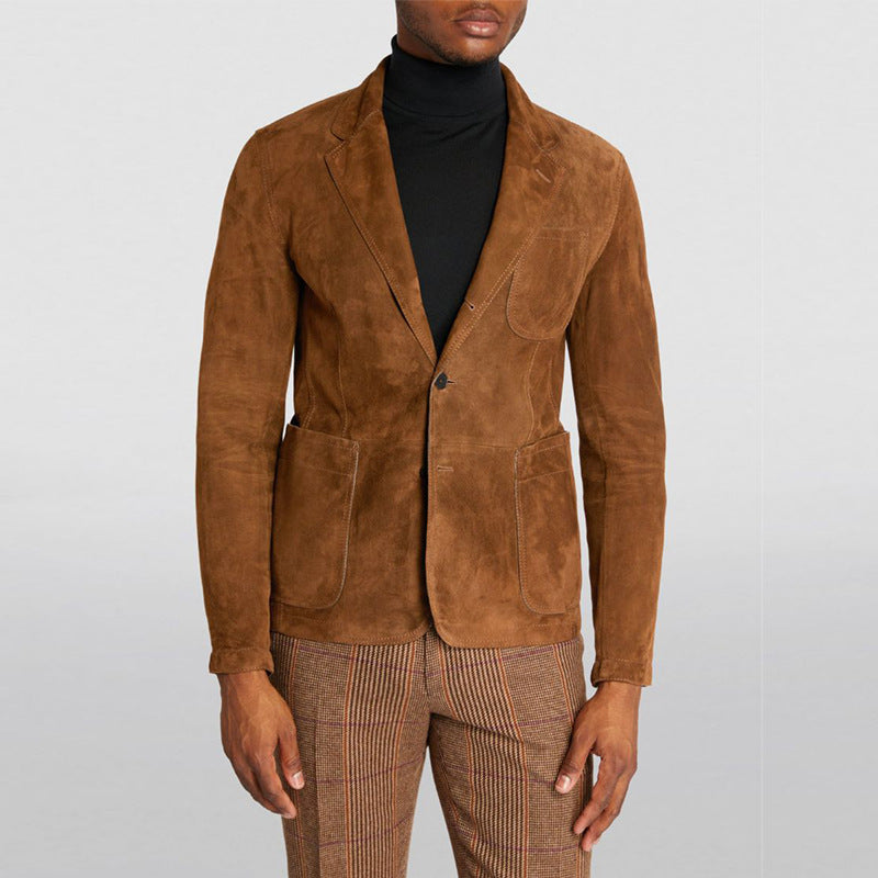 Herren Blazer Wildleder Modern Lässig Schnitt