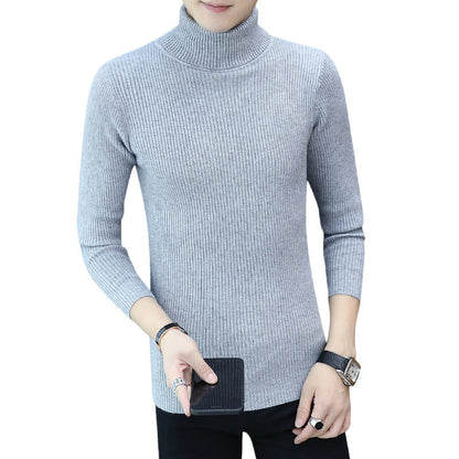Herren Rollkragenpullover Eleganter Rippstrick Modern