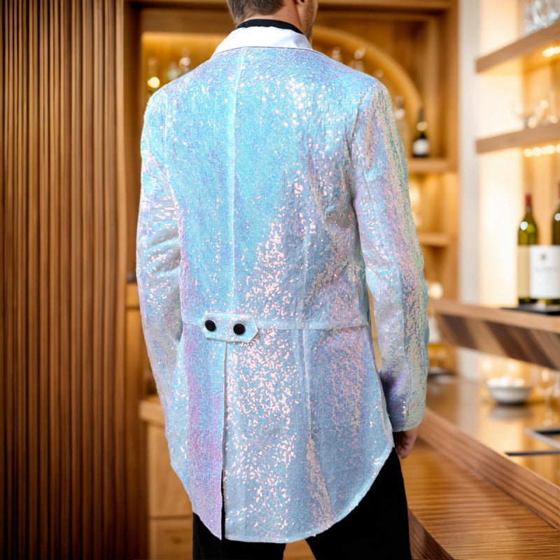 Herren Smoking Blazer Glitzer Effekt Elegant