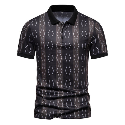Herren Poloshirt Modern Grafik Kragen Trend